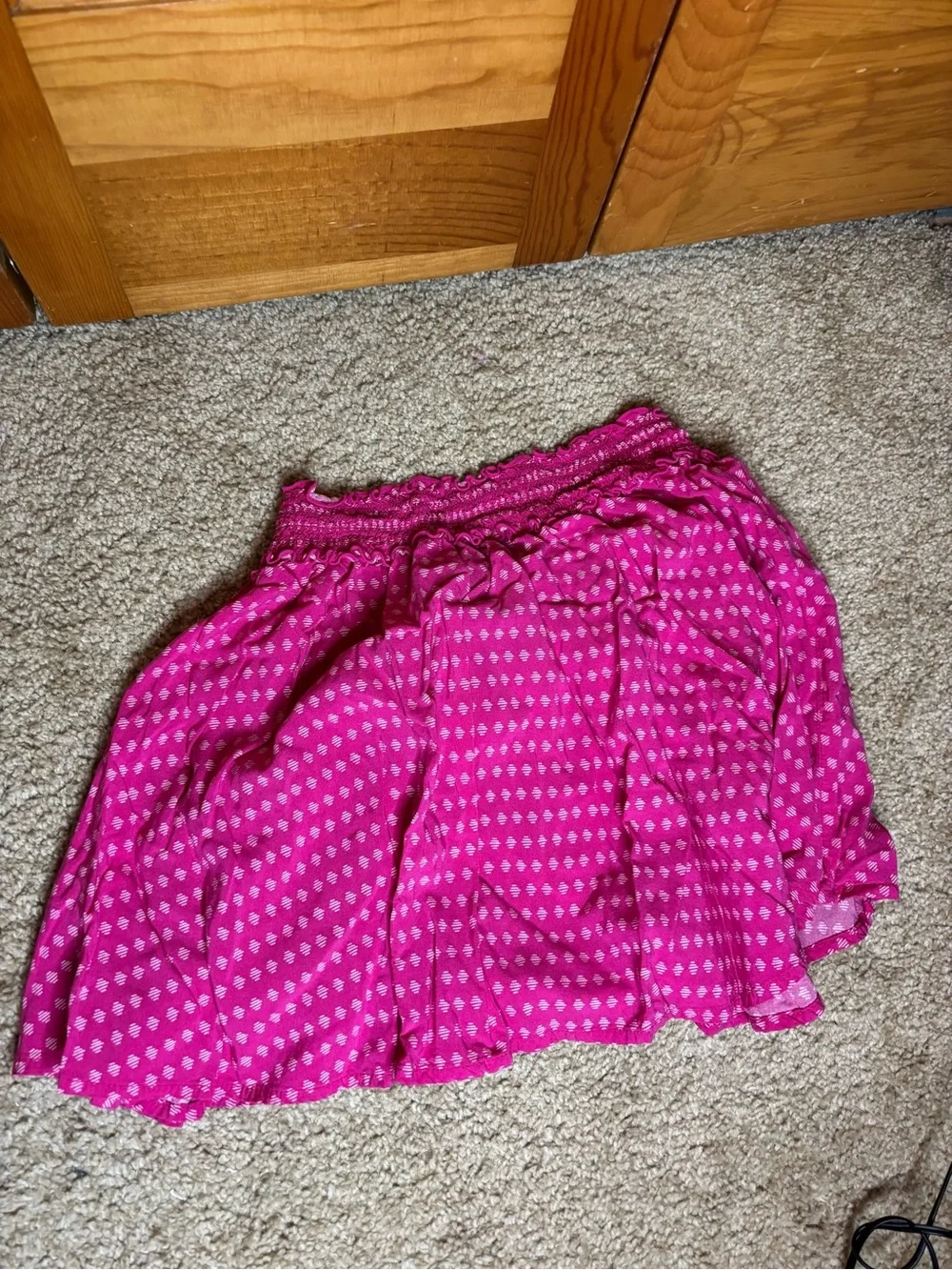 Old Navy Hot Pink Printed Smocked-Waist Circle Skirt